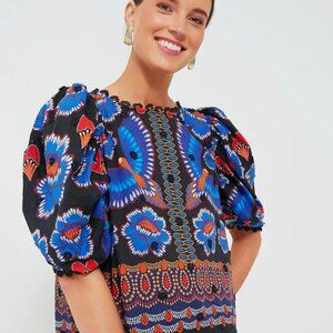 Ainika Sparkle Black Short Sleeve Blouse